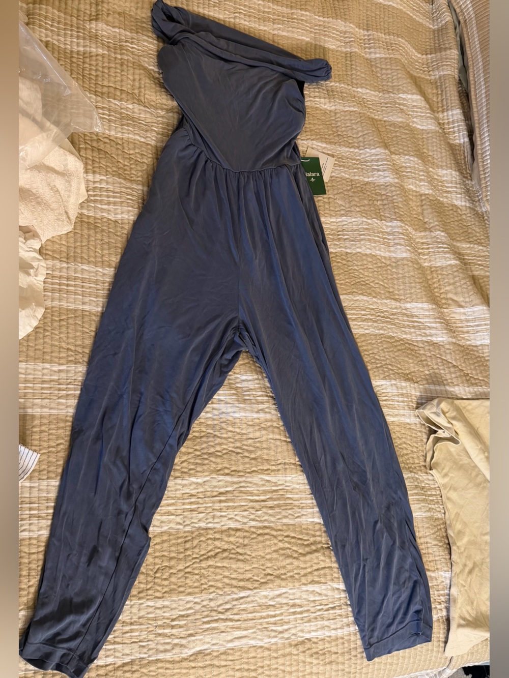 HALARA One-Shoulder Jumpsuit in Navy Blue